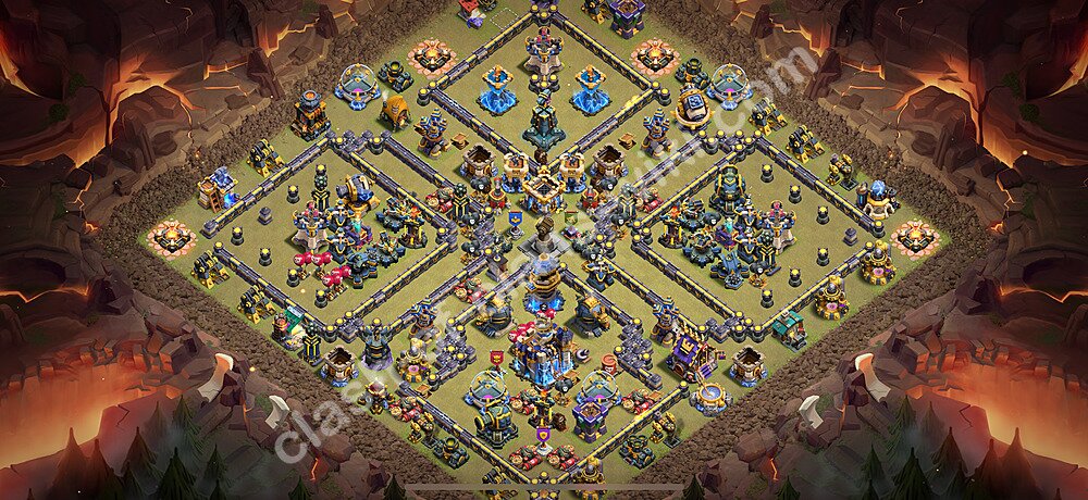 TH18 Anti 2 Stars War Base Plan with Link, Copy Town Hall 18 CWL Design 2026, #3029