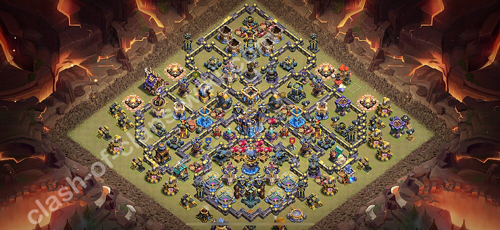 TH18 Anti 2 Stars War Base Plan with Link, Anti Air / Electro Dragon, Copy Town Hall 18 CWL Design 2026, #3030