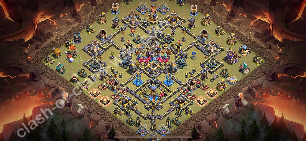 TH18 Anti 2 Stars War Base Plan with Link, Copy Town Hall 18 CWL Design 2026, #3129