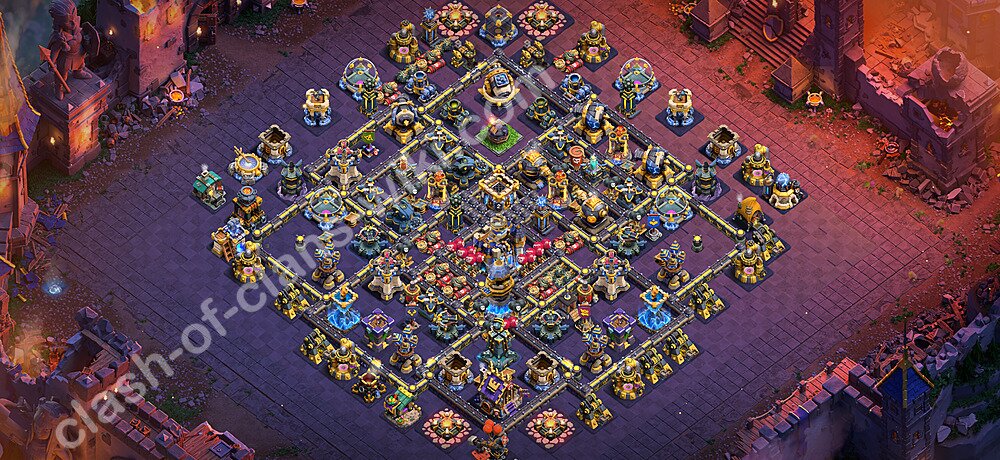Base War TH18 dengan Link, Anti Segalanya, Salin Desain Liga Perang Klan (CWL) Balai Kota 18 2026, #3132