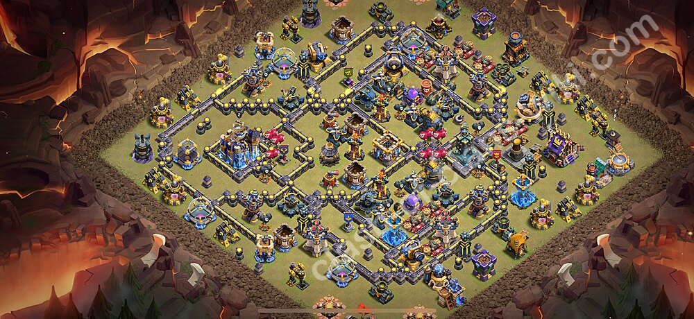 TH18 War Base Plan with Link, Anti Everything, Hybrid, Copy Town Hall 18 CWL Design 2026, #3144