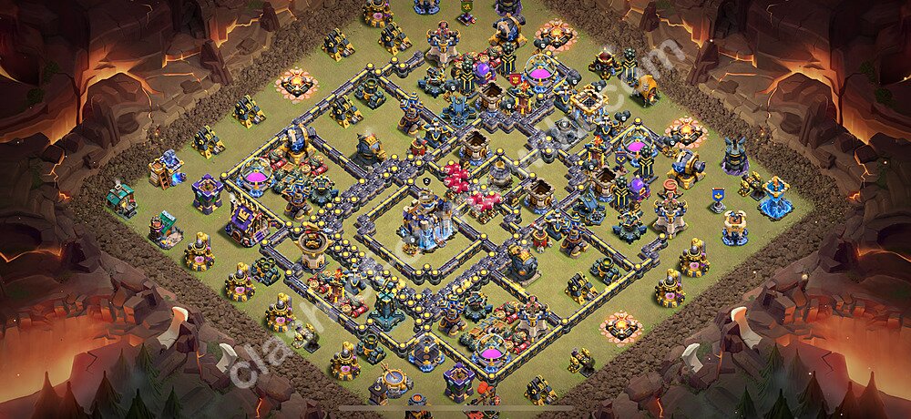 TH18 War Base Plan with Link, Copy Town Hall 18 CWL Design 2026, #3244