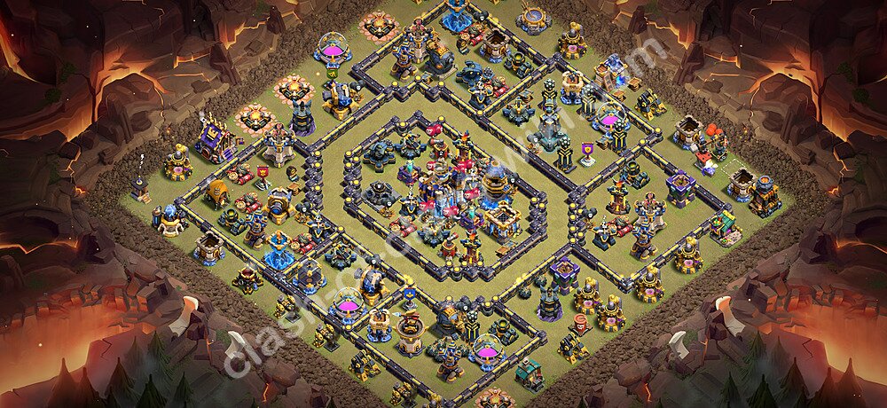 TH18 Anti 3 Stars War Base Plan with Link, Copy Town Hall 18 CWL Design 2026, #3273
