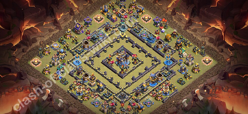 TH18 Anti 2 Stars War Base Plan with Link, Copy Town Hall 18 CWL Design 2026, #3292