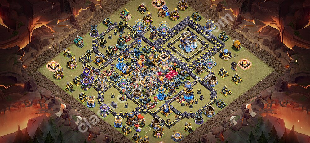 TH18 Anti 2 Stars War Base Plan with Link, Copy Town Hall 18 CWL Design 2026, #3303