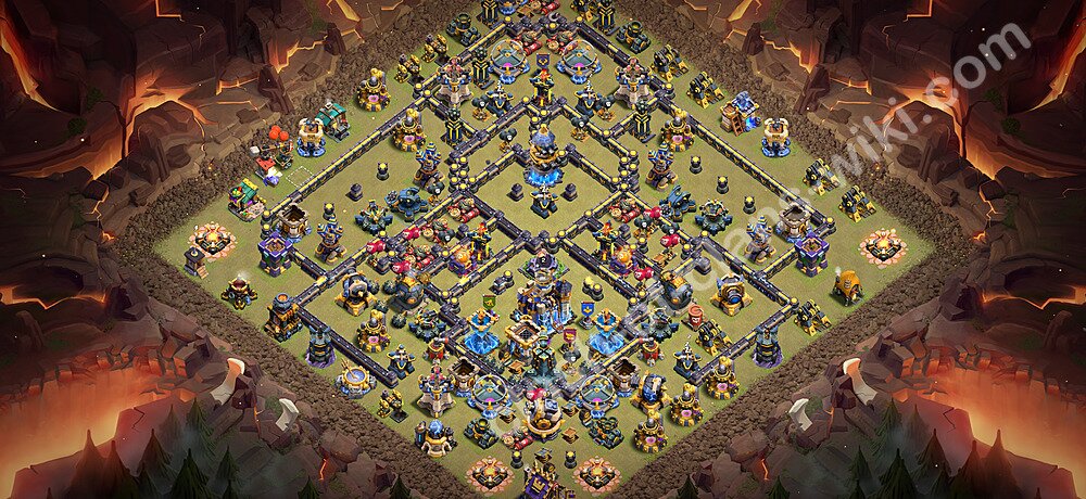 TH18 Anti 2 Stars War Base Plan with Link, Copy Town Hall 18 CWL Design 2026, #3312