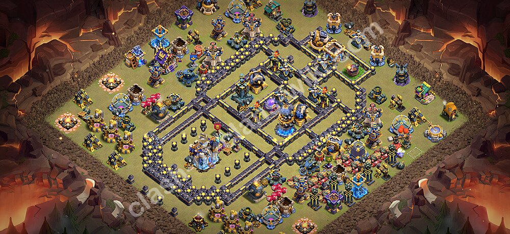 TH18 Anti 3 Stars War Base Plan with Link, Copy Town Hall 18 CWL Design 2026, #3314