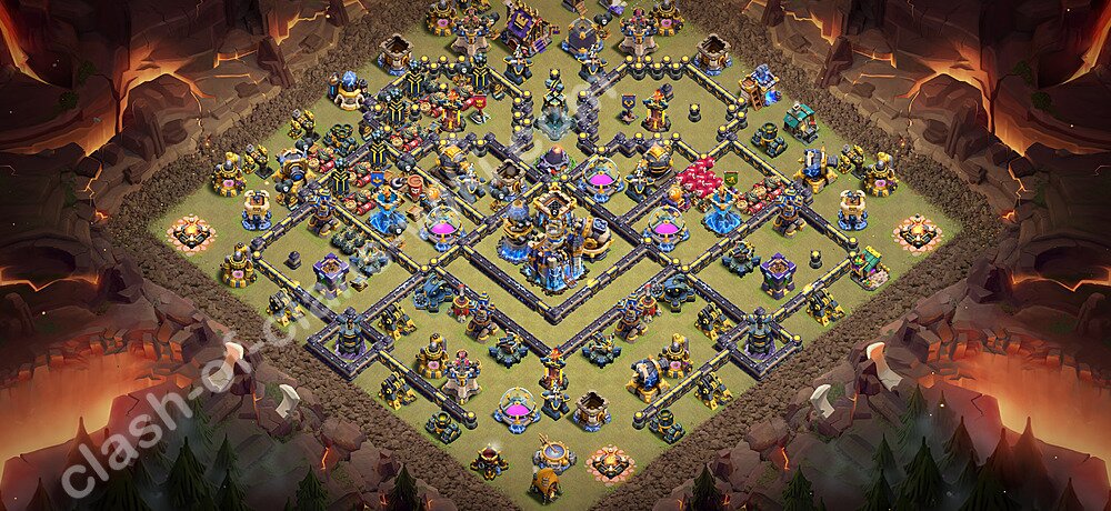 TH18 War Base Plan with Link, Anti Everything, Copy Town Hall 18 CWL Design 2026, #3325
