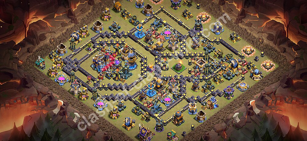 TH18 Anti 2 Stars War Base Plan with Link, Copy Town Hall 18 CWL Design 2026, #3328