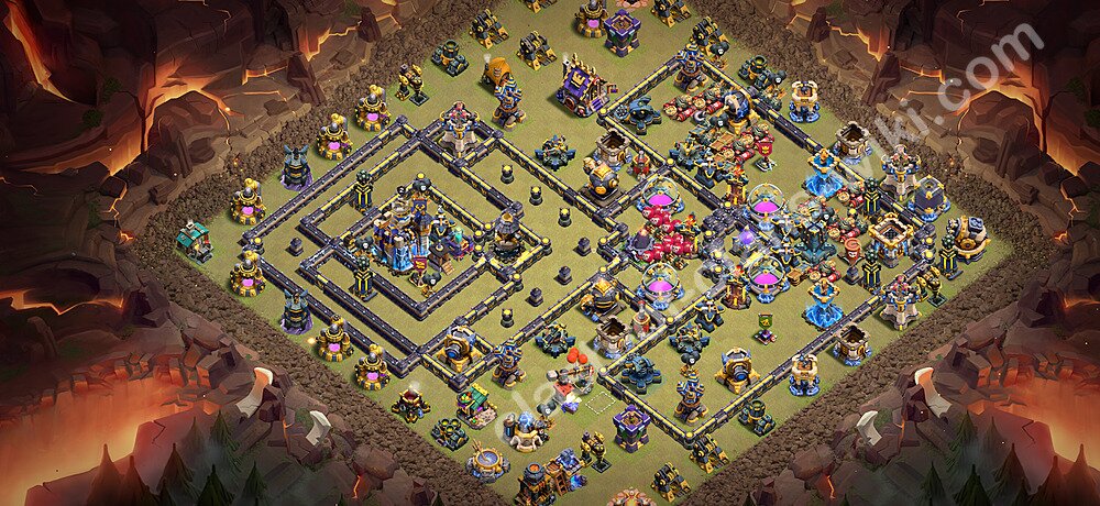 TH18 Anti 3 Stars War Base Plan with Link, Copy Town Hall 18 CWL Design 2026, #3331
