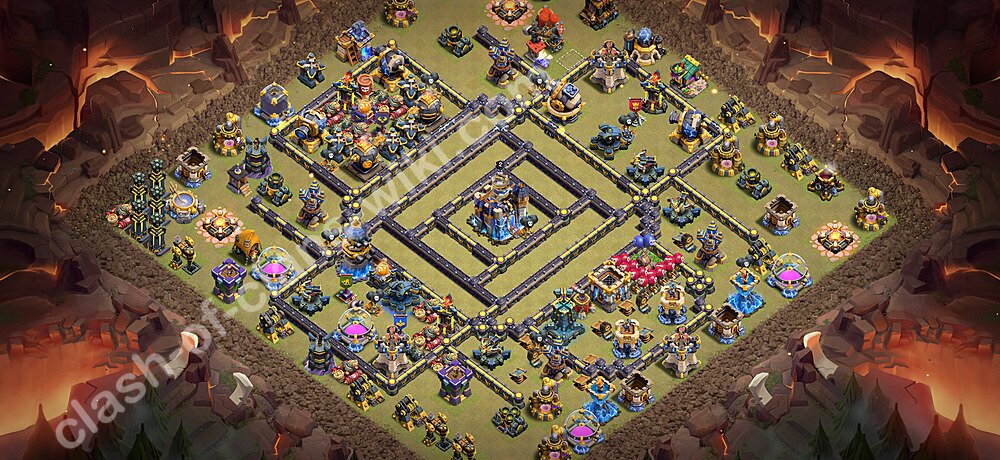 TH18 Anti 3 Stars War Base Plan with Link, Copy Town Hall 18 CWL Design 2026, #3338