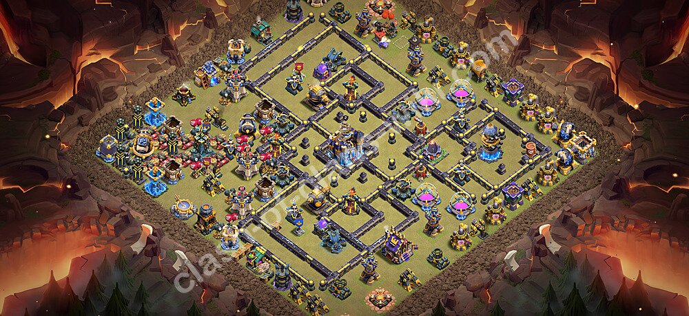 TH18 Anti 3 Stars War Base Plan with Link, Copy Town Hall 18 CWL Design 2026, #3343