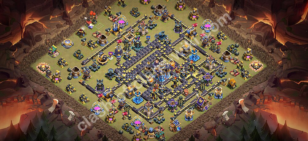 TH18 Anti 2 Stars War Base Plan with Link, Copy Town Hall 18 CWL Design 2026, #3358