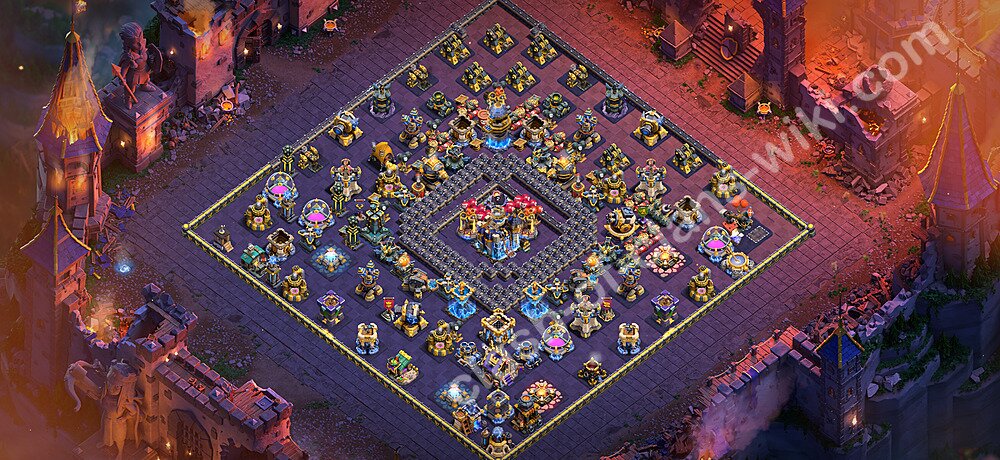TH18 War Base Plan with Link, Anti Everything, Copy Town Hall 18 CWL Design 2026, #3385