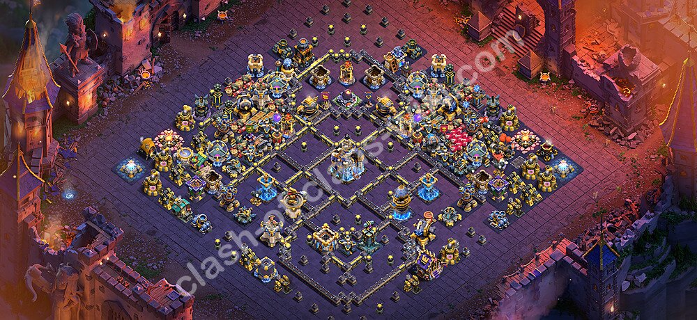 TH18 War Base Plan with Link, Copy Town Hall 18 CWL Design 2026, #3389