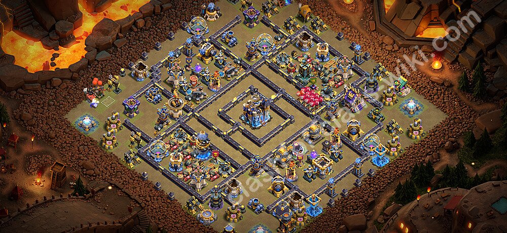 TH18 Anti 2 Stars War Base Plan with Link, Anti Air / Electro Dragon, Copy Town Hall 18 CWL Design 2026, #3467