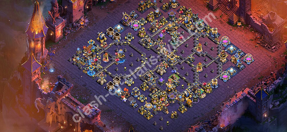 TH18 War Base Plan with Link, Copy Town Hall 18 CWL Design 2026, #3499