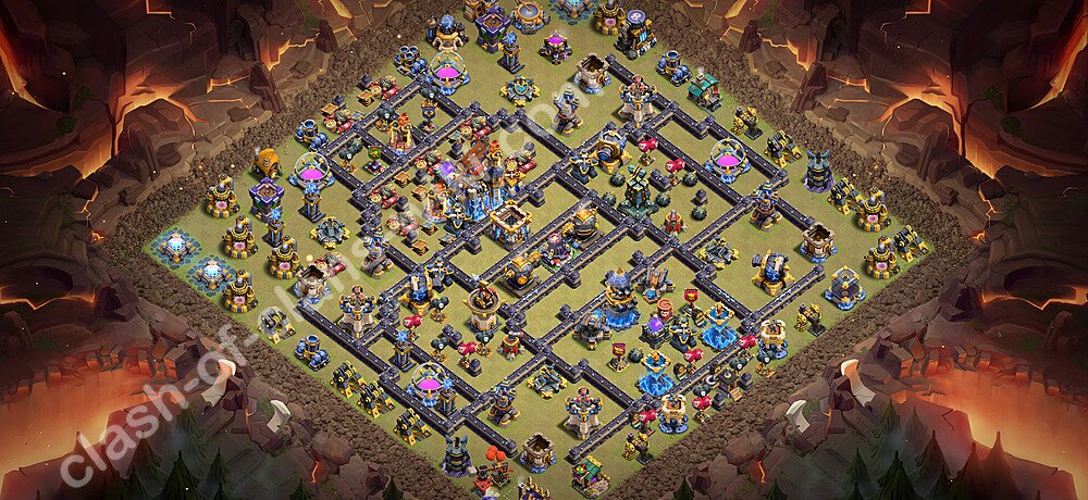 TH18 Anti 2 Stars War Base Plan with Link, Copy Town Hall 18 CWL Design 2026, #3518