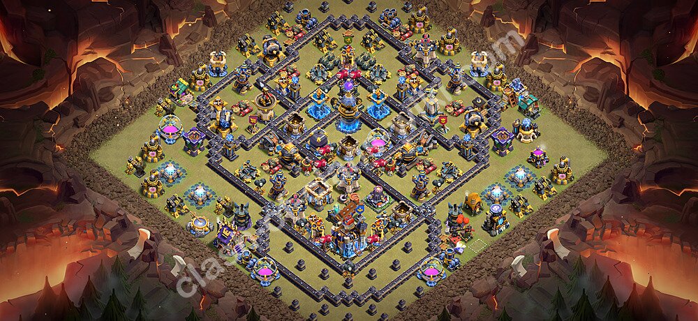 TH18 Anti 3 Stars War Base Plan with Link, Copy Town Hall 18 CWL Design 2026, #3540