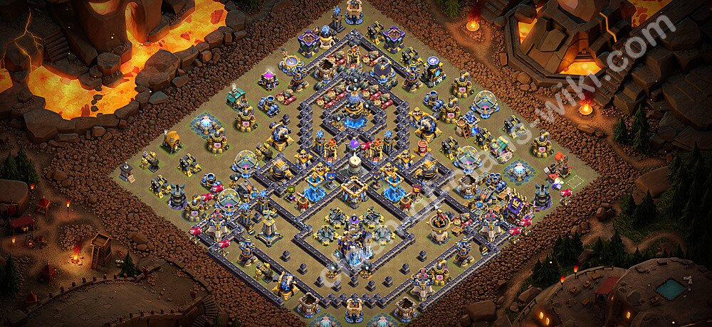 Base War Anti Bintang 3 TH18 dengan Link, Salin Desain Liga Perang Klan (CWL) Balai Kota 18 2026, #3563