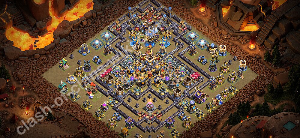 TH18 Anti 3 Stars War Base Plan with Link, Copy Town Hall 18 CWL Design 2026, #3574