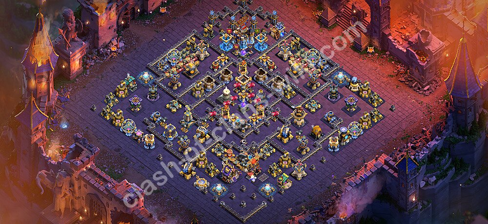TH18 Anti 3 Stars War Base Plan with Link, Copy Town Hall 18 CWL Design 2026, #3580