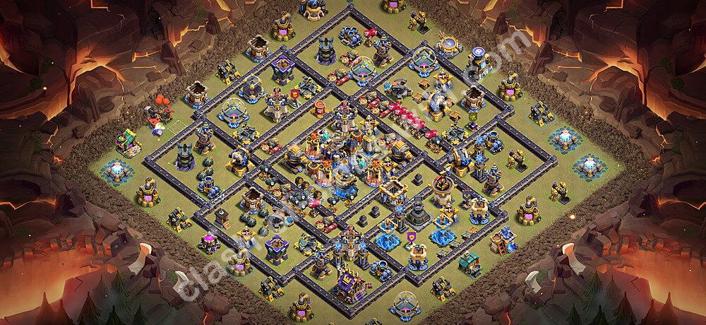 TH18 Anti 2 Stars War Base Plan with Link, Copy Town Hall 18 CWL Design 2026, #3582