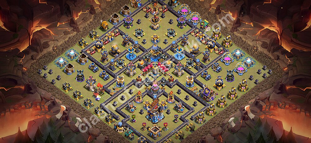 TH18 Anti 3 Stars War Base Plan with Link, Copy Town Hall 18 CWL Design 2026, #3606
