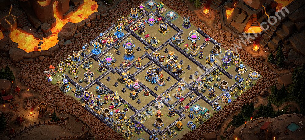 TH18 Anti 2 Stars War Base Plan with Link, Copy Town Hall 18 CWL Design 2026, #3614