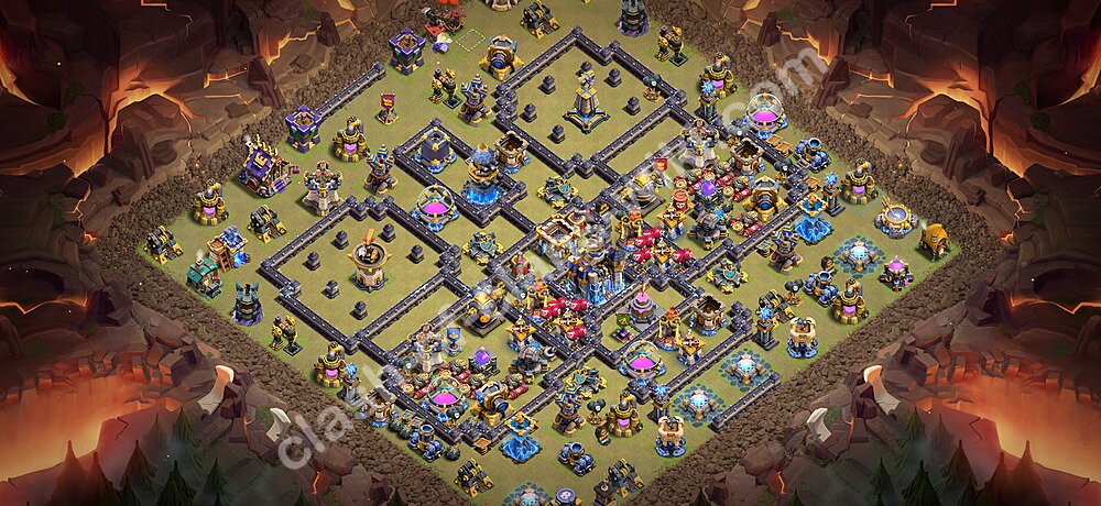 TH18 Anti 3 Stars War Base Plan with Link, Copy Town Hall 18 CWL Design 2026, #3674