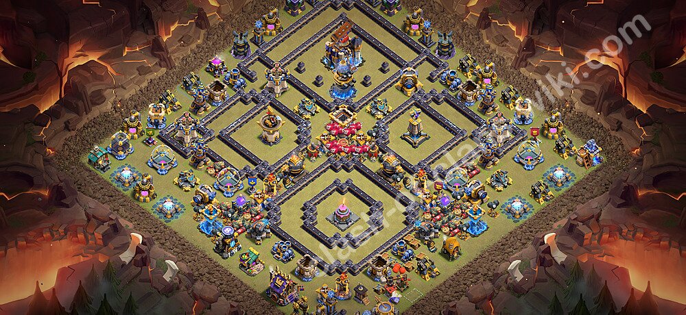 TH18 Anti 2 Stars War Base Plan with Link, Copy Town Hall 18 CWL Design 2026, #3675