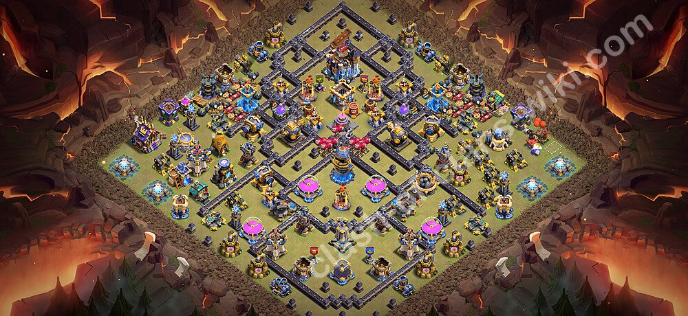 TH18 Anti 2 Stars War Base Plan with Link, Anti Everything, Copy Town Hall 18 CWL Design 2026, #3691