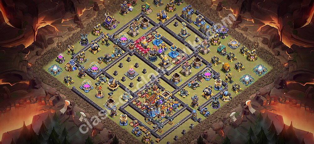 TH18 Anti 3 Stars War Base Plan with Link, Copy Town Hall 18 CWL Design 2026, #3702