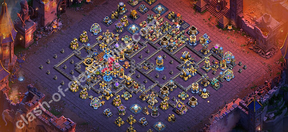 TH18 Anti 2 Stars War Base Plan with Link, Copy Town Hall 18 CWL Design 2026, #3721