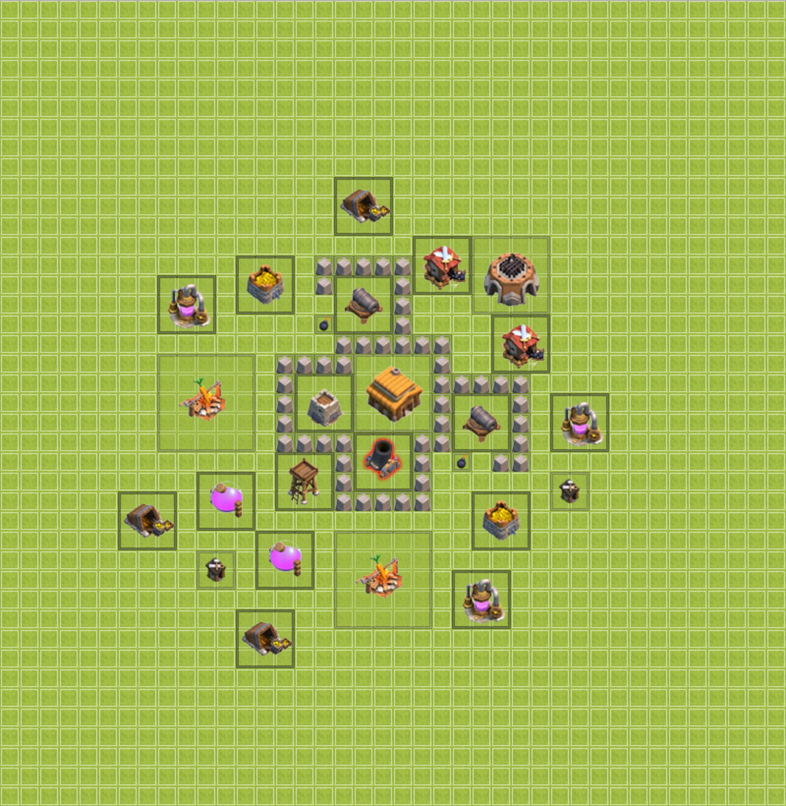 Defense (Trophy) Base TH3 - plan / layout / design - Clash of Clans, #4.