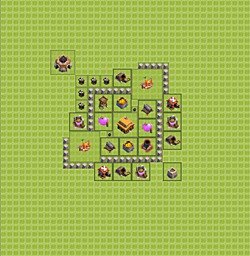 Base plan (layout), Town Hall Level 3 for trophies (defense) (#10)