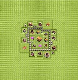 Base plan (layout), Town Hall Level 3 for trophies (defense) (#11)