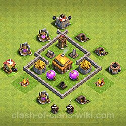 Base plan (layout), Town Hall Level 3 for trophies (defense) (#146)