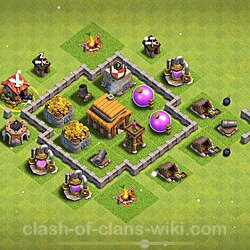 Base plan (layout), Town Hall Level 3 for trophies (defense) (#147)