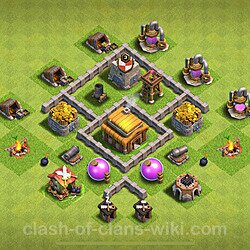 Base plan (layout), Town Hall Level 3 for trophies (defense) (#148)