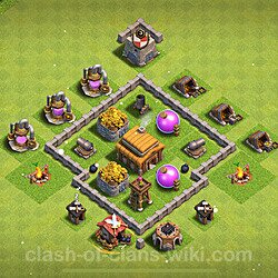 Base plan (layout), Town Hall Level 3 for trophies (defense) (#149)