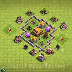 Base plan (layout), Town Hall Level 3 for trophies (defense) (#150)