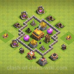 Base plan (layout), Town Hall Level 3 for trophies (defense) (#150)