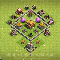 Base plan (layout), Town Hall Level 3 for trophies (defense) (#151)