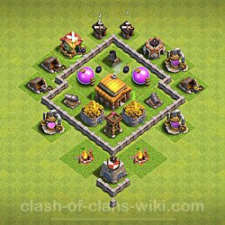 Base plan (layout), Town Hall Level 3 for trophies (defense) (#151)