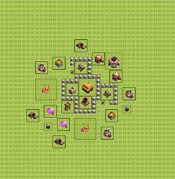 Расстановка базы Ратуша уровень 3 для набора кубков (#4)