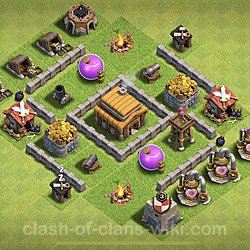 Base plan (layout), Town Hall Level 3 for trophies (defense) (#49)