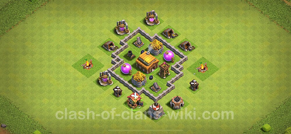 TH3 Trophy Base Plan, Anti Everything, Town Hall 3 Base Design 2024, #150