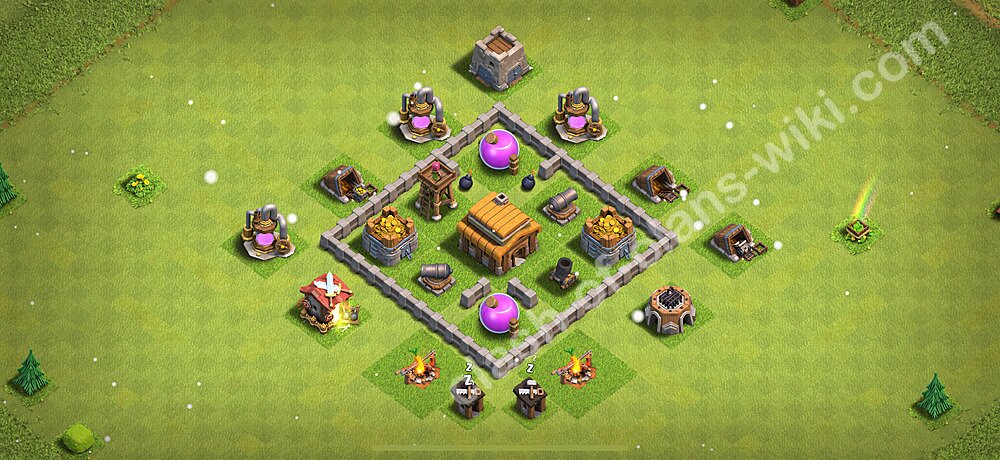 Municipio livello 3 Base, Ibrido - Miglior Disposizione villaggio per Farming COC 2026 TH3, #155