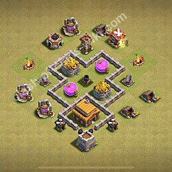 TH3 Max Levels War Base Plan, Anti Everything, Hybrid, Town Hall 3 CWL Design 2026, #28